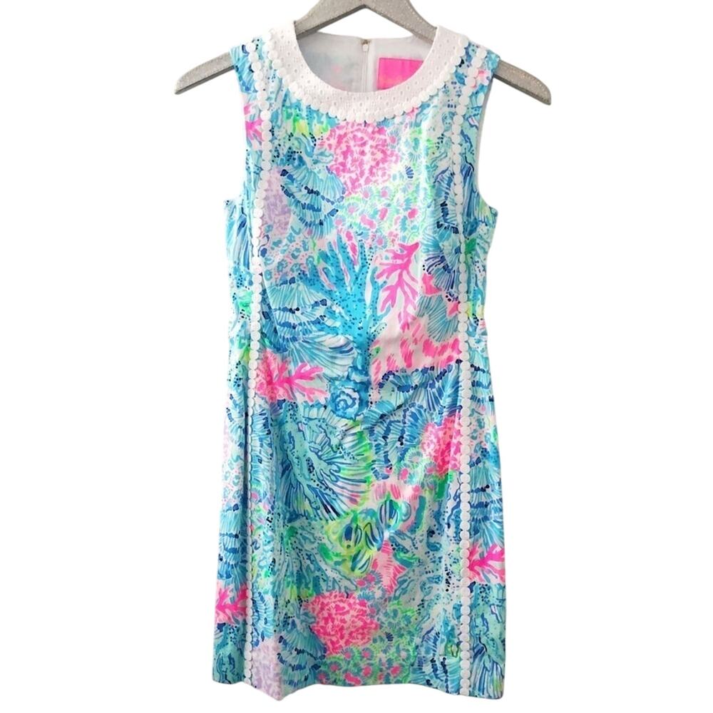 Lilly Pulitzer Sink or Swim Mila Stretch Shift Dress Pink Blue Green NEW
